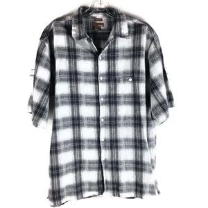 ‼️MOVING SALE‼️ Bruno plaid print linen blend button down shirt
